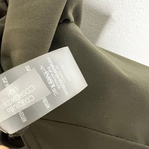 Calvin Klein Jumpsuit w Pockets 2 Women Green Belted Crop Tapered Flutter Sleeve - Picture 8 of 9